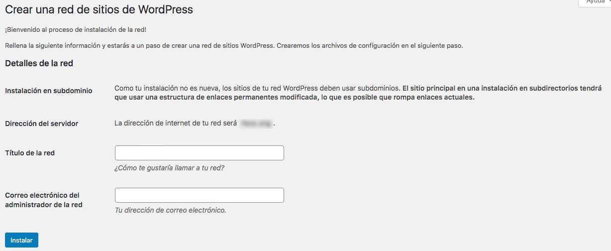 Cómo pasar WordPress a modo multisitio, paso a paso multisitio wordpress