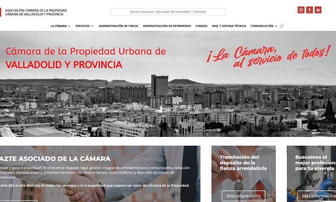 Renovación web en WordPress de la Cámara de la Propiedad Urbana de Valladolid y Provincia