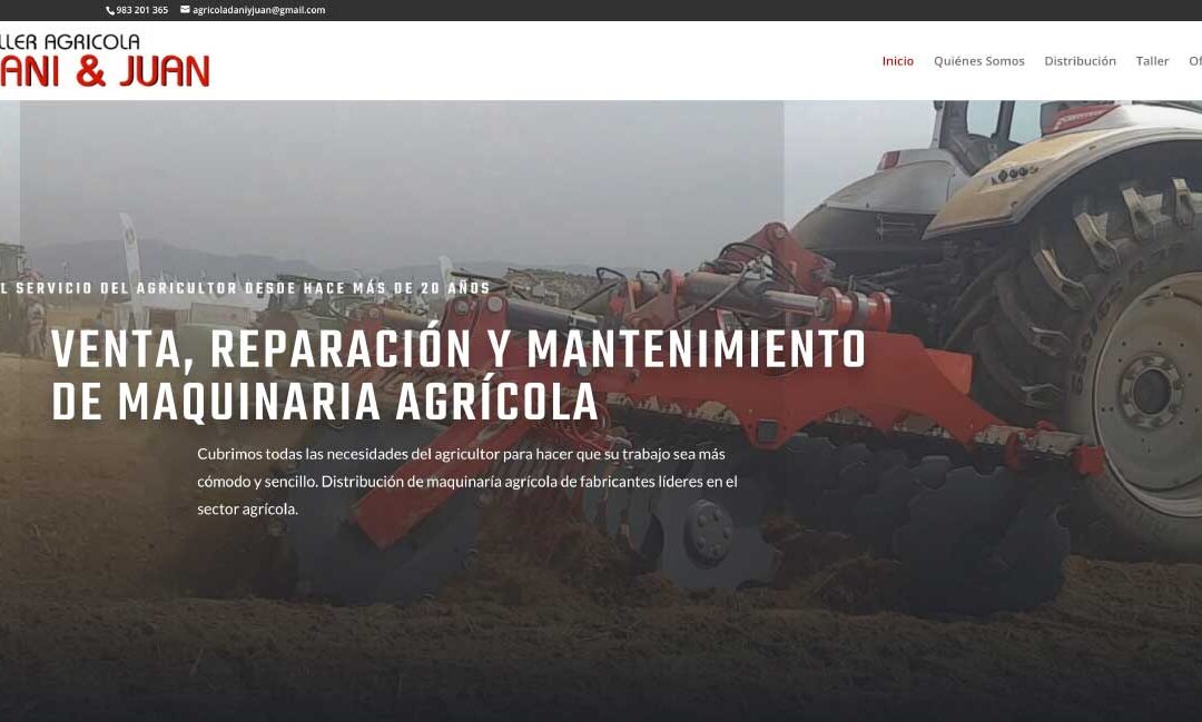 Renovación web para Dani & Juan – venta de maquinaria agrícola en Valladolid