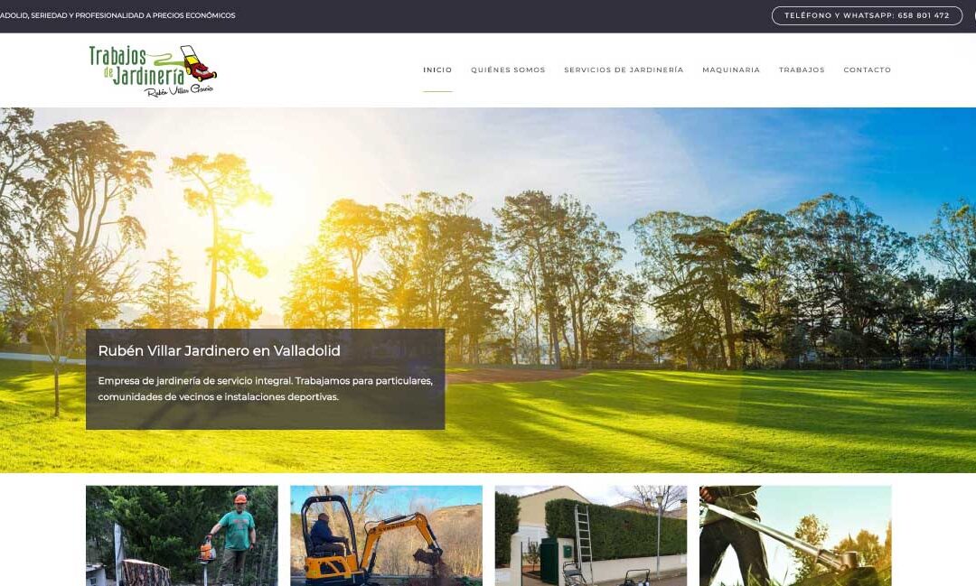 Diseño web en WordPress y SEO local para Trabajos de Jardinería Rubén Villar (Arroyo de la Encomienda, Valladolid)