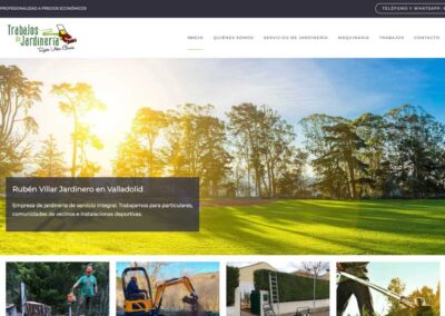 Proyectos Diseño web en WordPress y SEO local para Trabajos de Jardinería Rubén Villar (Arroyo de la Encomienda, Valladolid)