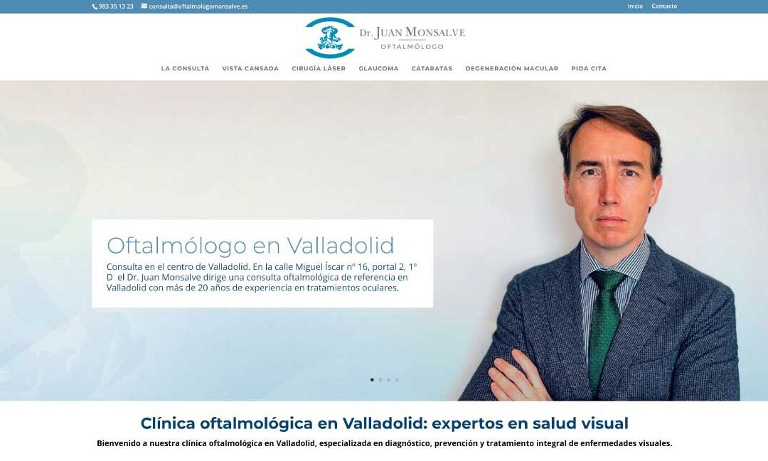 Diseño web en WordPress para el Dr. Juan Monsalve – consulta de oftalmología en Valladolid