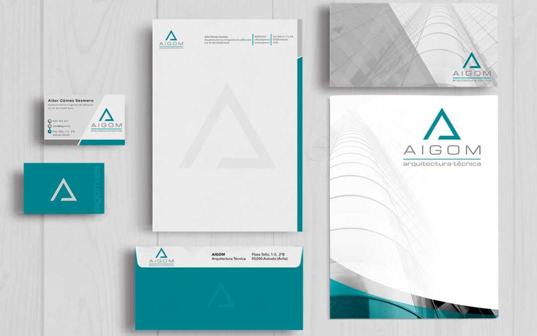 Creación de marca y papelería corporativa para AIGOM – Aitor Gómez, arquitecto técnico