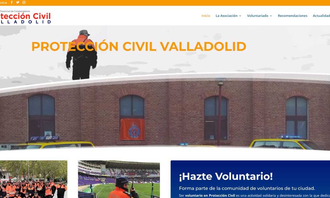 Diseño web en WordPress para la Asociación de Voluntarios de Protección Civil de Valladolid