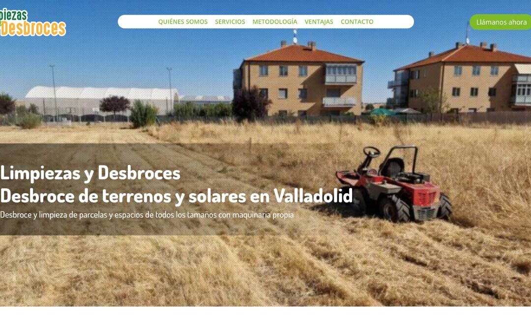 Diseño web para empresa de limpieza de solares y desbroces en Valladolid