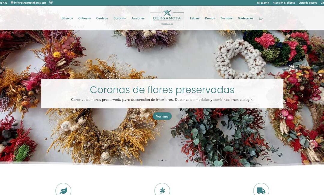 Tienda online de flores preservadas en WooCommerce