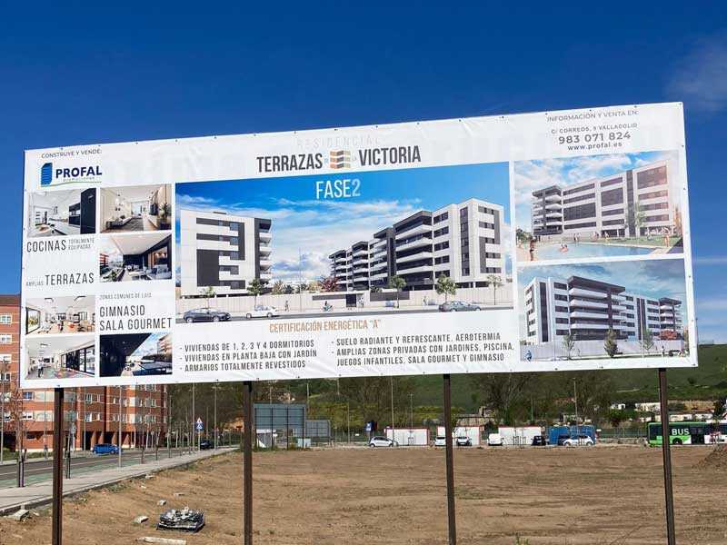 Diseño de carteles de gran formato para promociones inmobiliarias de Profal