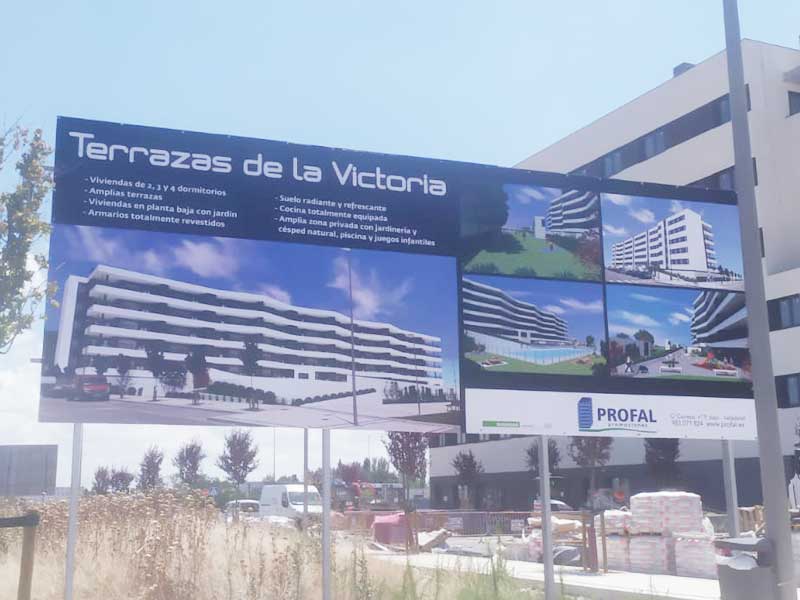 Diseño de carteles de gran formato para promociones inmobiliarias de Profal