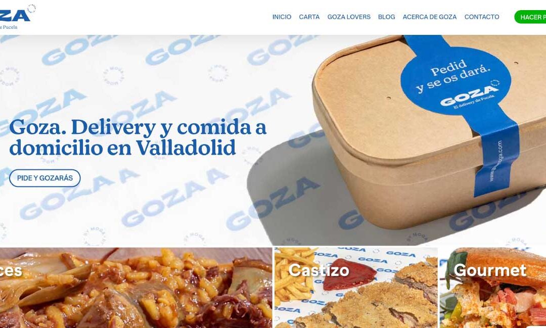 Diseño web en WordPress para Goza, el servicio de Delivery del Grupo Moga