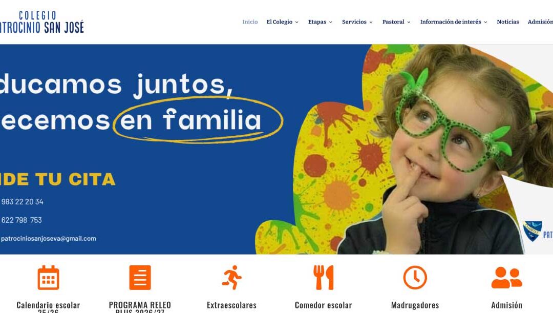 Diseño web en WordPress para el Colegio Patrocinio San José