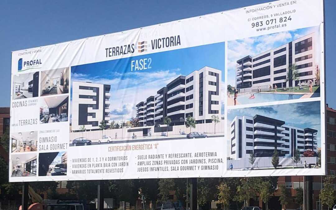 Diseño de carteles de gran formato para promociones inmobiliarias de Profal