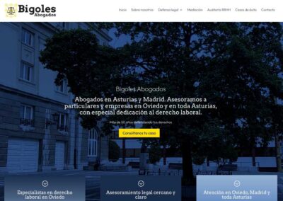 Proyectos Renovación de página web para Bigoles Abogados – Oviedo y Madrid